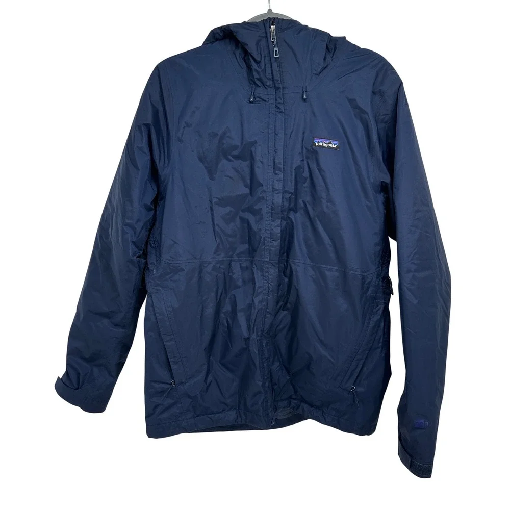 Patagonia Mens M H2No Insulated Torrentshell Jacket Navy Blue Waterproof Hooded